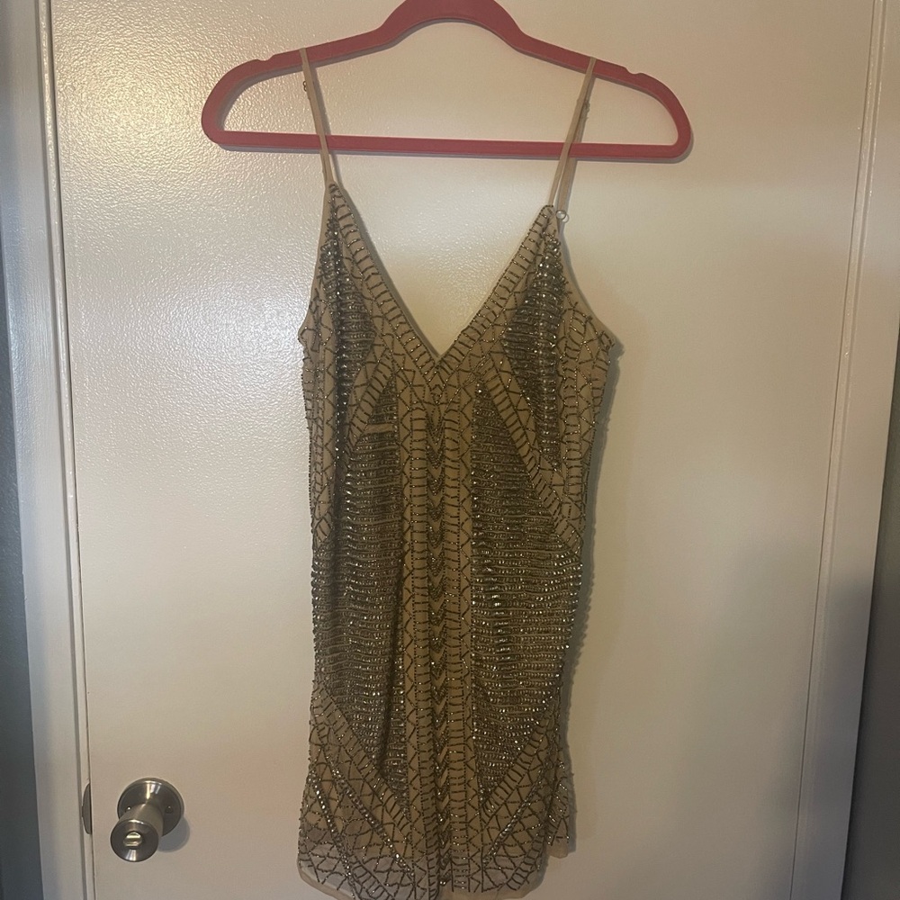 Beaded Sequin Mini Dress